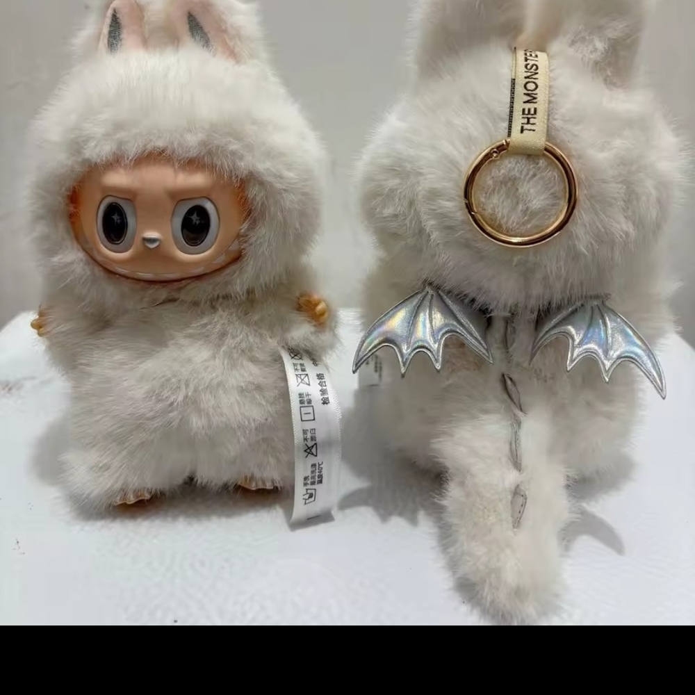 Labubu White Plush Costume